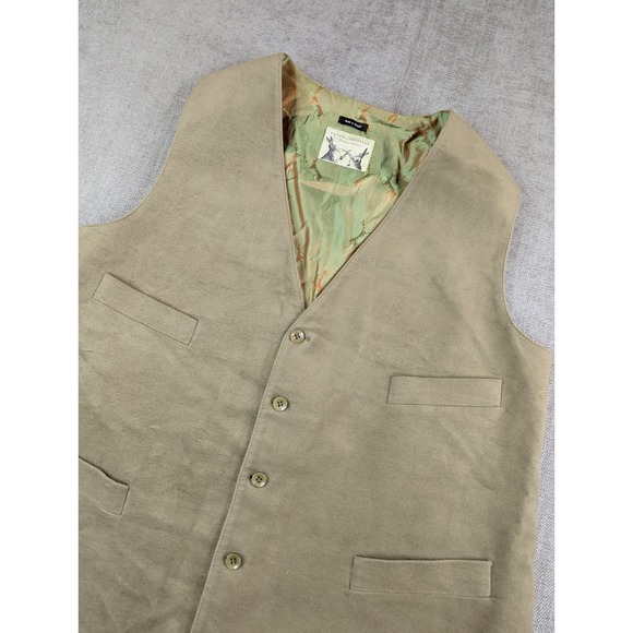 Peter Christian Other - Peter Christian Vest Men 50L Moleskin Merlin Waistcoat Faux Suede Button Pockets